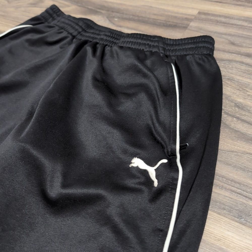 Puma RN 62200 Mens M Activewear Pant Elastic Waist Mid Rise Logo Black 11L